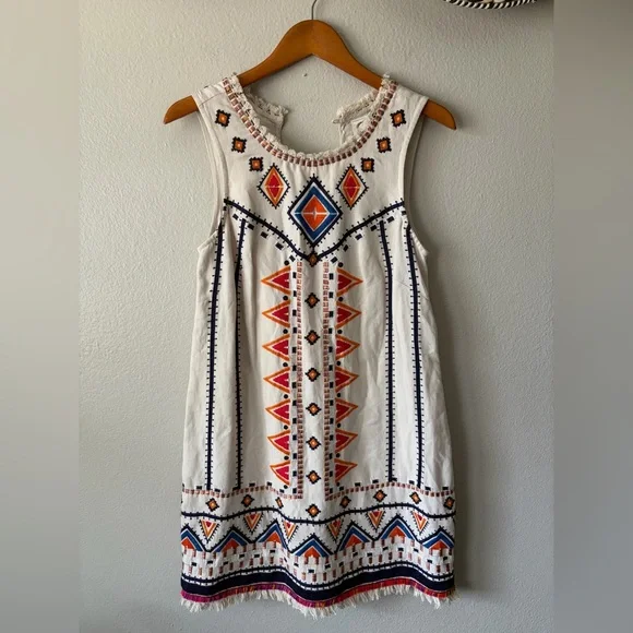 Anthropologie Akemi + Kin Reagan Embroidered Shift Dress Women’s 4 Small - Picture 5 of 14